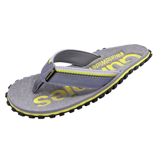Gumbies Cairns Flip Flop Unisex, grey yellow